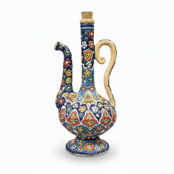 Handcrafted Ceramic Ewer with Multani Blue Pottery Floral Design – 10 x 5.5 (inches)
