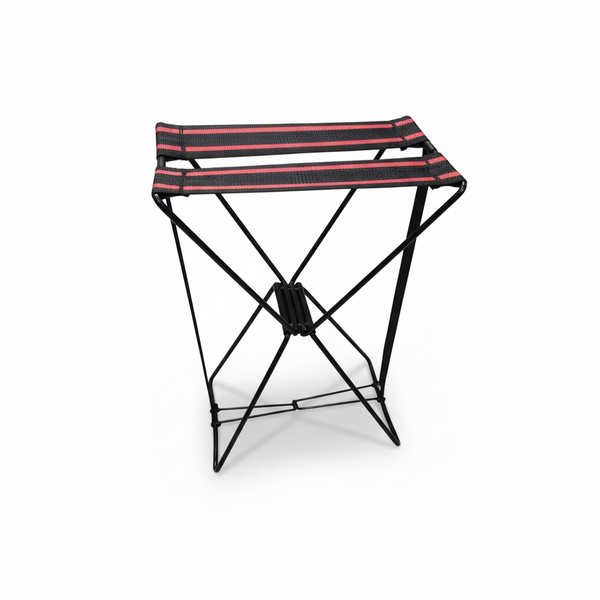 Lightweight Folding Camp Stool with Woven Fabric Seat – 16.5 x 12 (inches)