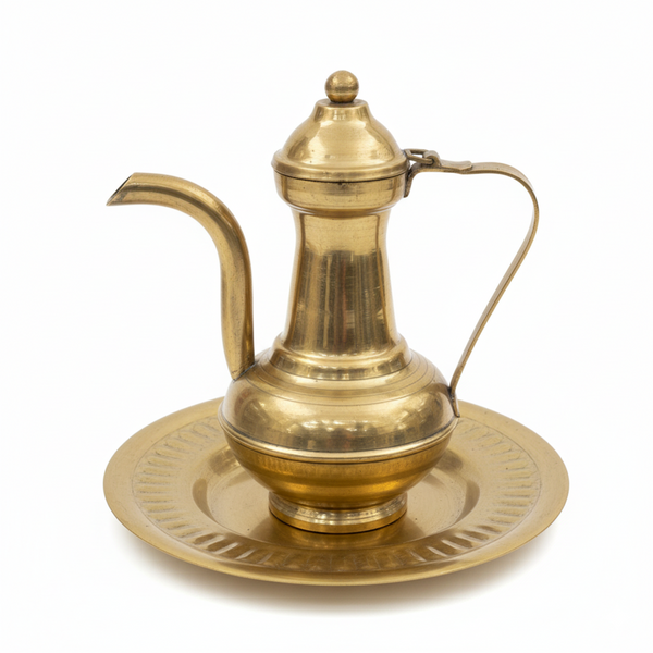 Traditional Brass Aftaba & Chilamchi Set – Classic Handwashing Set